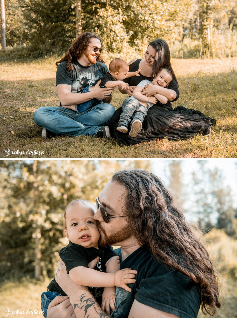 Séance photo de famille en extérieur